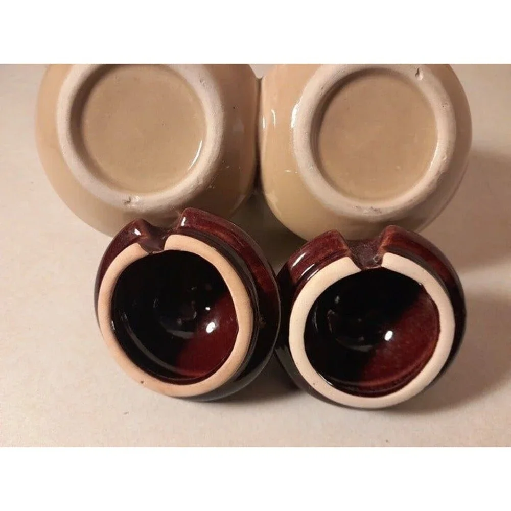 Vintage double stoneware condiment set